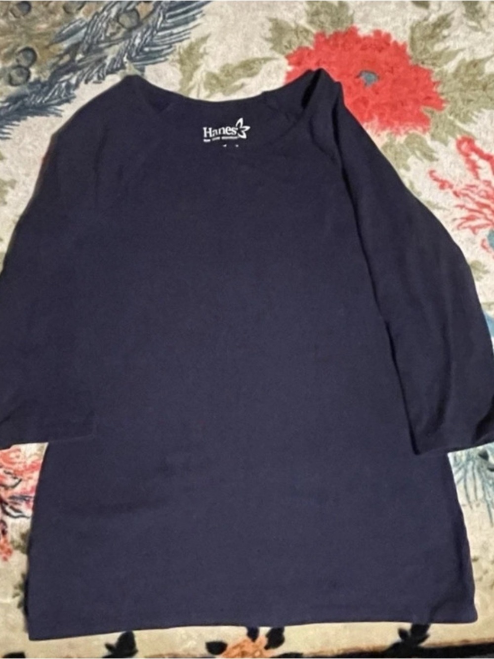 Hanes Navy Crewneck Long Sleeve Shirt